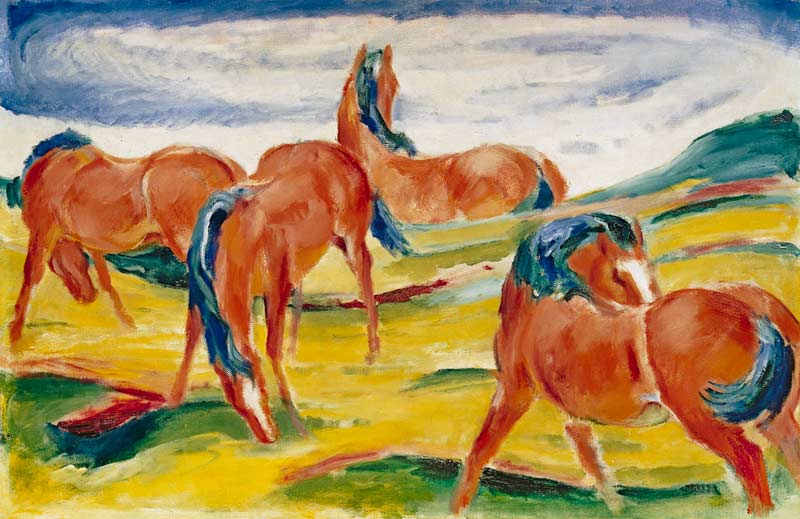 Grazing horses III. a Franz Marc