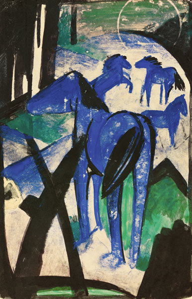 The mother mare of the blue horses I. (postcard to Else Lasker pupils) a Franz Marc