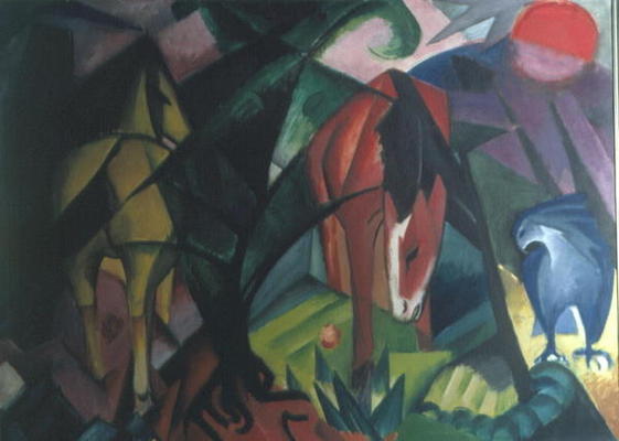 Horse and Eagle, 1912 (oil on canvas) a Franz Marc