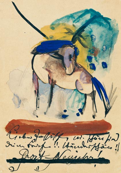 Horse. (on postcard to Else Lasker pupils) a Franz Marc