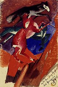 From the hunting realms of the prince Jussuff. (on postcard to Else Lasker pupils) a Franz Marc