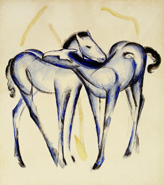 Due cavalli blu a Franz Marc