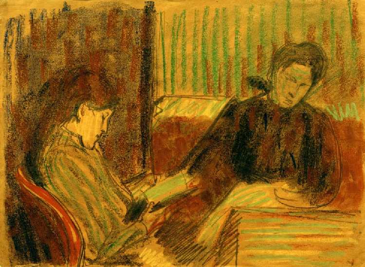 Zwei Frauen am Tisch a Franz Nolken