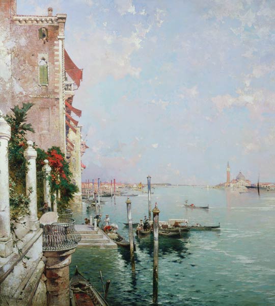 Venice: View from the Zattere with San Giorgio Maggiore in the Distance a Franz Richard Unterberger