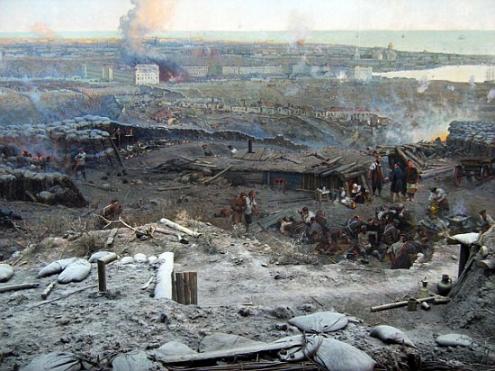 The Siege of Sevastopol Panorama (mixed media) a Franz Roubaud