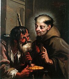 The St. Peter Regaladis boards a beggar with bread. a Franz Sebald Unterberger