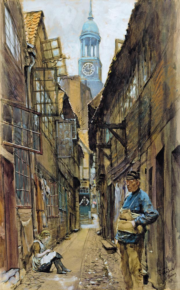 A Back Alley in Hamburg a Franz Skarbina