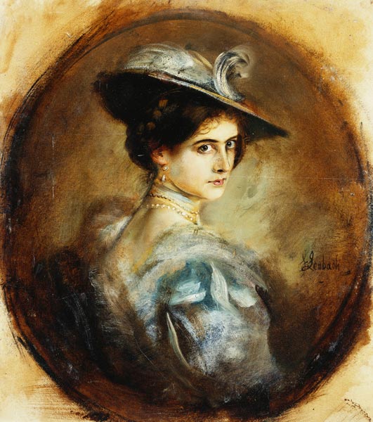 Porträt einer Dame. a Franz von Lenbach
