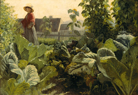 Cabbage garden in Schrobenhausen a Franz von Lenbach