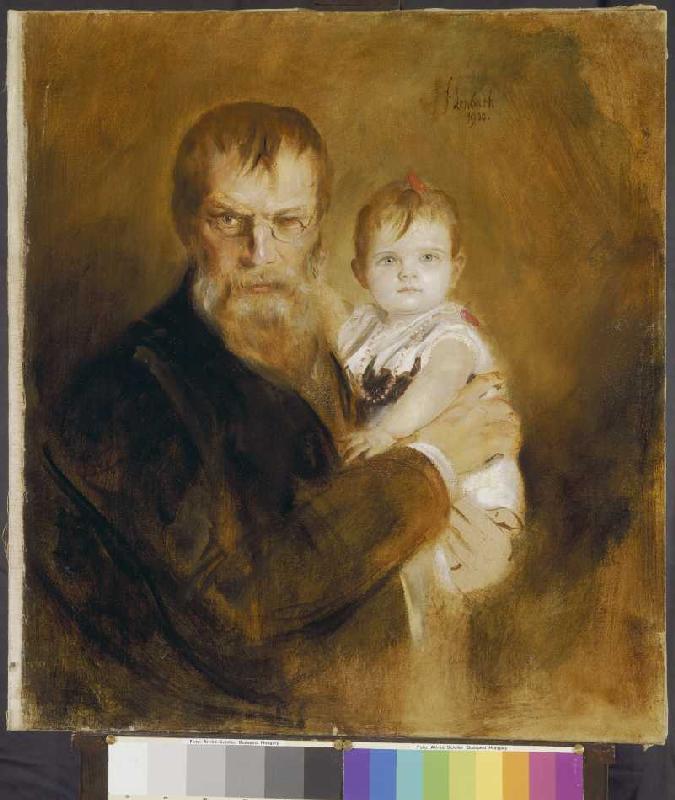 Self-portrait with daughter a Franz von Lenbach