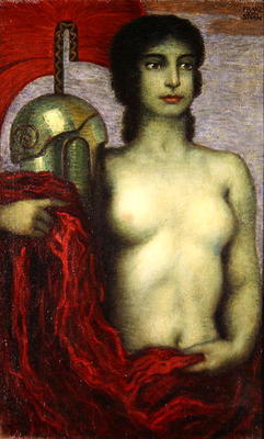 Athena, c.1923 (oil on canvas) a Franz von Stuck