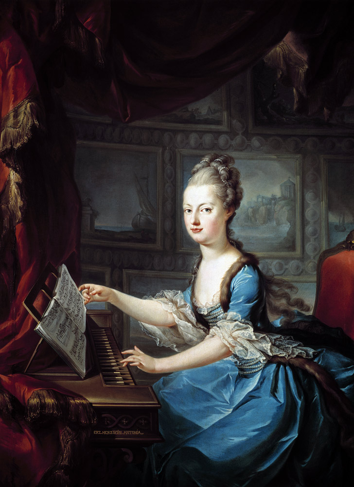 Archduchess Marie Antoinette Habsburg-Lothringen (1755-93) at the spinnet fifteenth child of Empress a Franz Xaver Wagenschon