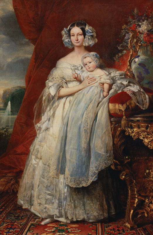 Helene-Louise de Mecklembourg-Schwerin, Duchess of Orleans (1814-58) with his son Count of Paris (18 a Franz Xaver Winterhalter
