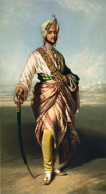 Duleep Singh, Maharajah of Lahore (1838-93), 1854 lithographed by R.J. Lane (lithograph) a Franz Xaver Winterhalter