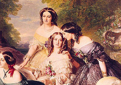 Empress Eugenie (1826-1920) and her Ladies in Waiting, detail of Baronne de Malaret, nee Nathalie de a Franz Xaver Winterhalter