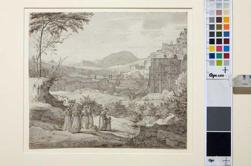 Ansicht von Subiaco mit Landleuten a Franz Theobald Horny