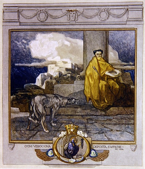 Illustration from Dante''s ''Divine Comedy'', Purgatory, Canto XI: 135 a Franz von (Choisy Le Conin) Bayros