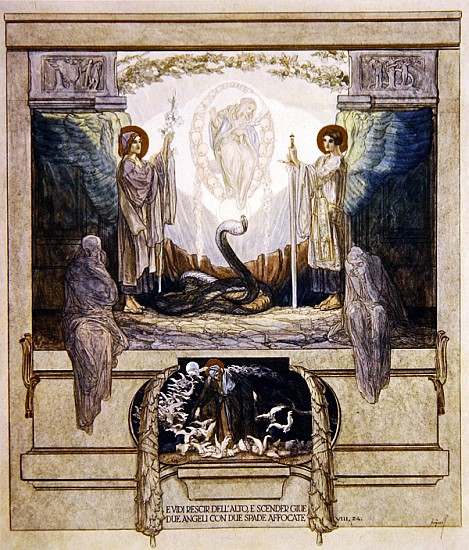 Illustration from Dante''s ''Divine Comedy'', Purgatory, Canto VIII: 24 a Franz von (Choisy Le Conin) Bayros