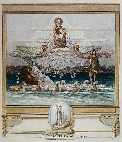 Illustration from Dante''s ''Divine Comedy'', Purgatory, Canto V: 122 a Franz von (Choisy Le Conin) Bayros