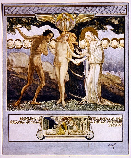 Illustration from Dante''s ''Divine Comedy'', Paradise, Canto XXXII a Franz von (Choisy Le Conin) Bayros