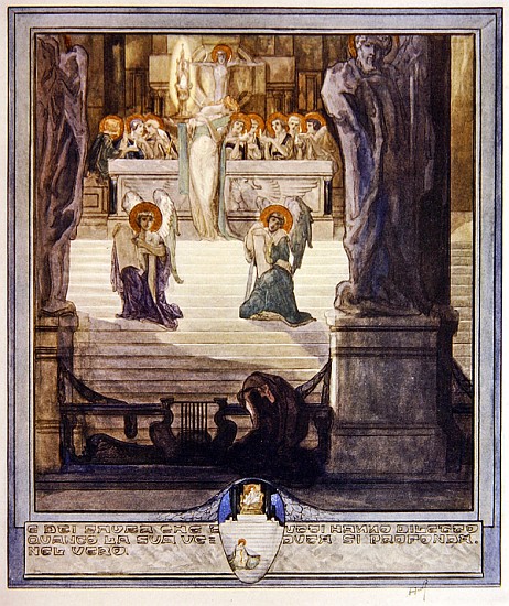 Illustration from Dante''s ''Divine Comedy'', Paradise, Canto XXVIII a Franz von (Choisy Le Conin) Bayros