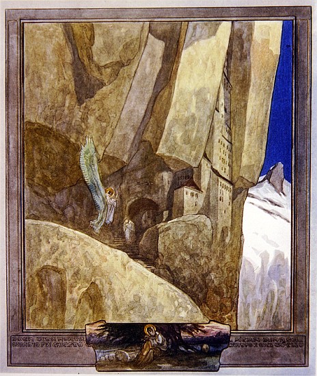 Illustration from Dante''s ''Divine Comedy'', Paradise, Canto XXI a Franz von (Choisy Le Conin) Bayros