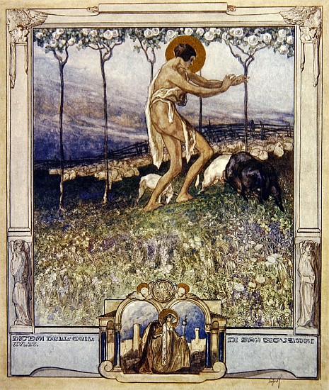 Illustration from Dante''s ''Divine Comedy'', Paradise, Canto XVI a Franz von (Choisy Le Conin) Bayros
