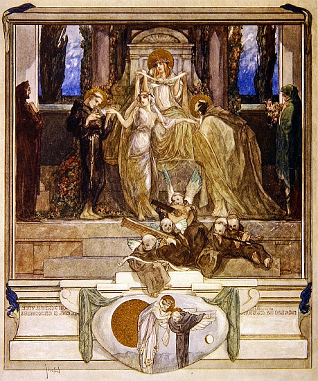 Illustration from Dante''s ''Divine Comedy'', Paradise, Canto XI a Franz von (Choisy Le Conin) Bayros