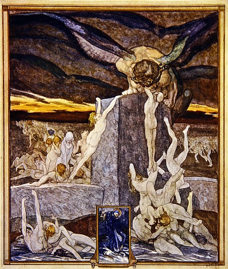 Illustration from Dante''s ''Divine Comedy'', Inferno, Canto XIX a Franz von (Choisy Le Conin) Bayros