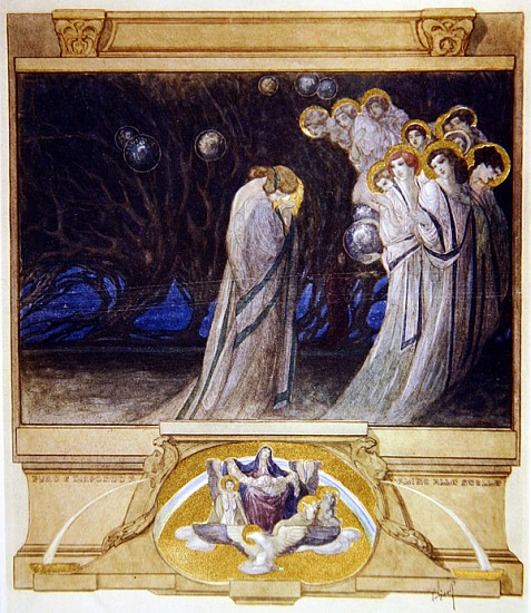 Illustration from Dante''s ''Divine Comedy'', Purgatory, Canto XXXIII a Franz von (Choisy Le Conin) Bayros