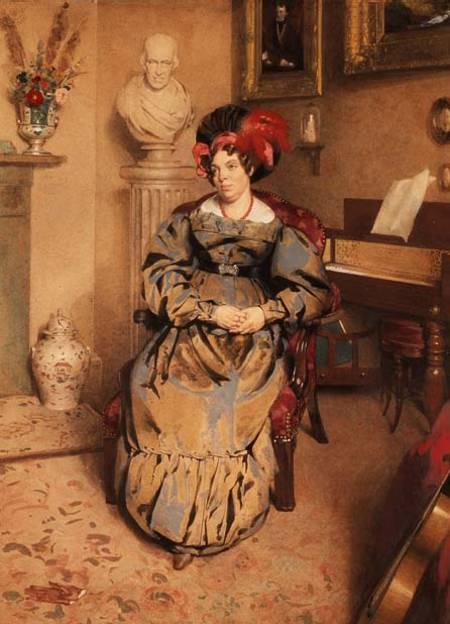 Portrait of a seated lady (watercolour) a Frederic Cruikshank