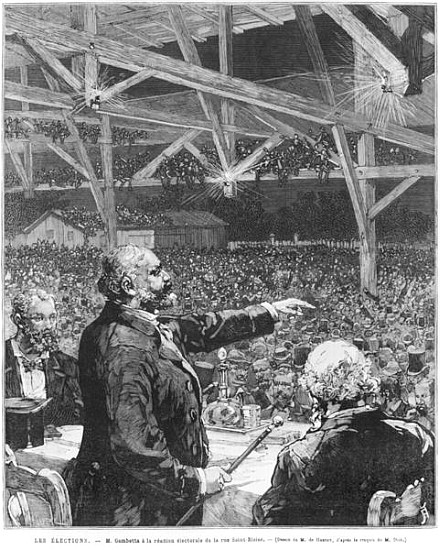 Leon Gambetta a la reunion electorale de la rue Sainte-Blaise, c.1879 a Frederic de Haenen
