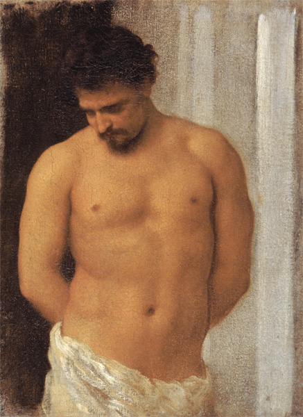 Study of a Male Figure (oil on canvas) a Frederic Leighton