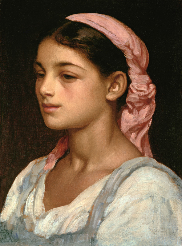 Head of an Italian Girl a Frederic Leighton