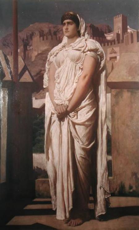 Clytemnestra from the Battlements of Argos Watches for the Beacon Fires which are to Announce the Re a Frederic Leighton
