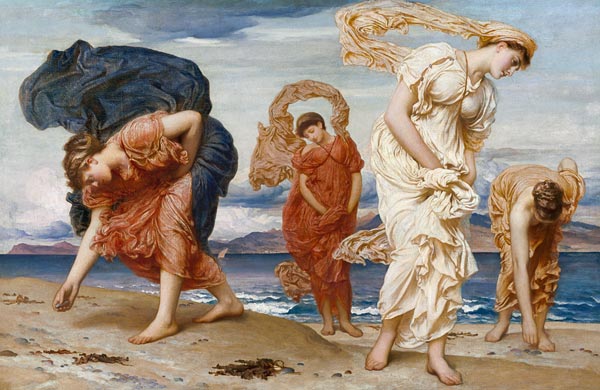Greek Girls Picking up Pebbles by the Sea a Frederic Leighton