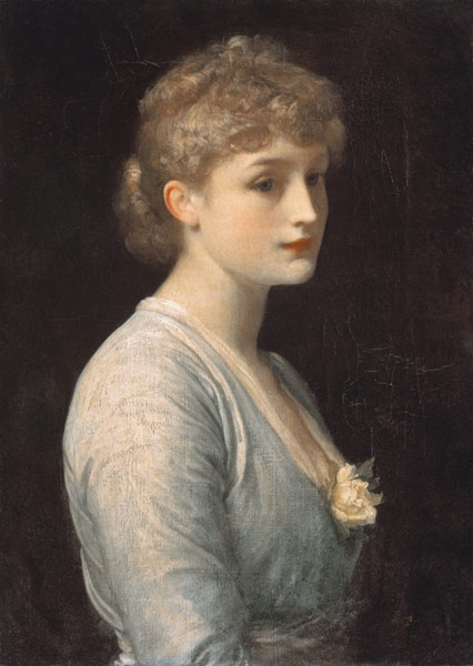 Dreamy portrait of a young woman. a Frederic Leighton