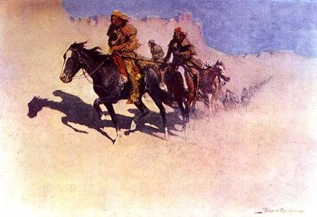 Jedediah Smith (1799-1831) Making his Way Across the Desert from Green River to the Spanish Settleme a Frederic Remington