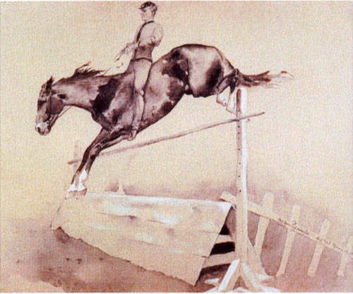 Jump (soldier with horse) a Frederic Remington