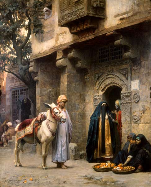 Arabian street scene a Frederick Arthur Bridgman