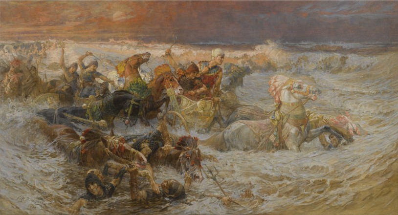 Pharaoh's Army Engulfed by the Red Sea a Frederick Arthur Bridgman