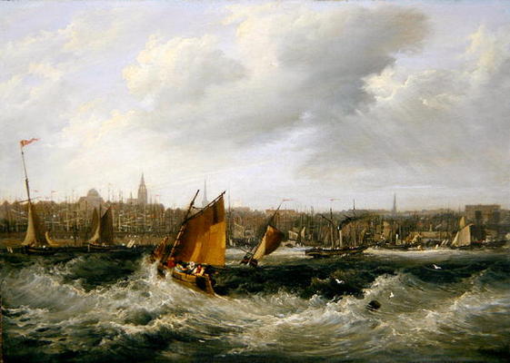 Liverpool, Lancashire from the River Mersey and New Brighton, 1838 (oil on canvas) (for pair see 257 a Frederick Calvert