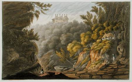 Shanklin Chine, from 'The Isle of Wight Illustrated, in a Series of Coloured Views', engraved by P. a Frederick Calvert