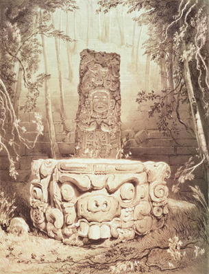 Mayan temple, Honduras (engraving) a Frederick Catherwood