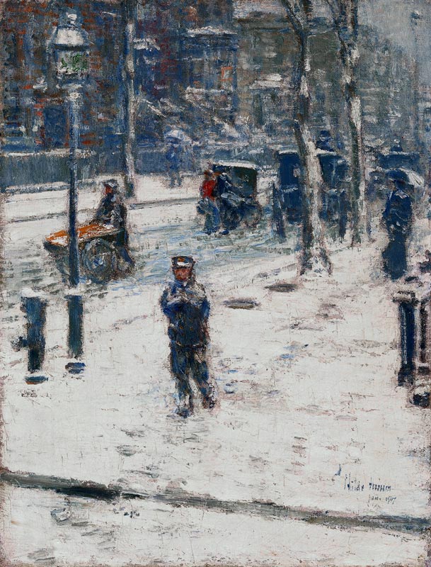 Snow Storm, Fifth Avenue a Frederick Childe Hassam