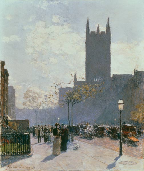 Lower Fifth Avenue a Frederick Childe Hassam