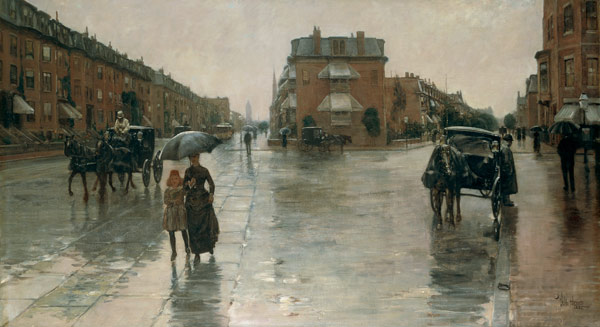 A Rainy Day in Boston a Frederick Childe Hassam