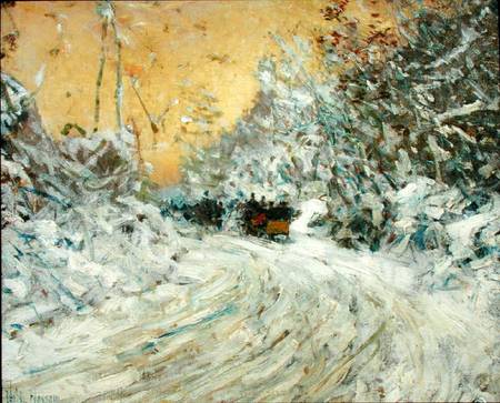 Sleigh Ride in Central Park a Frederick Childe Hassam