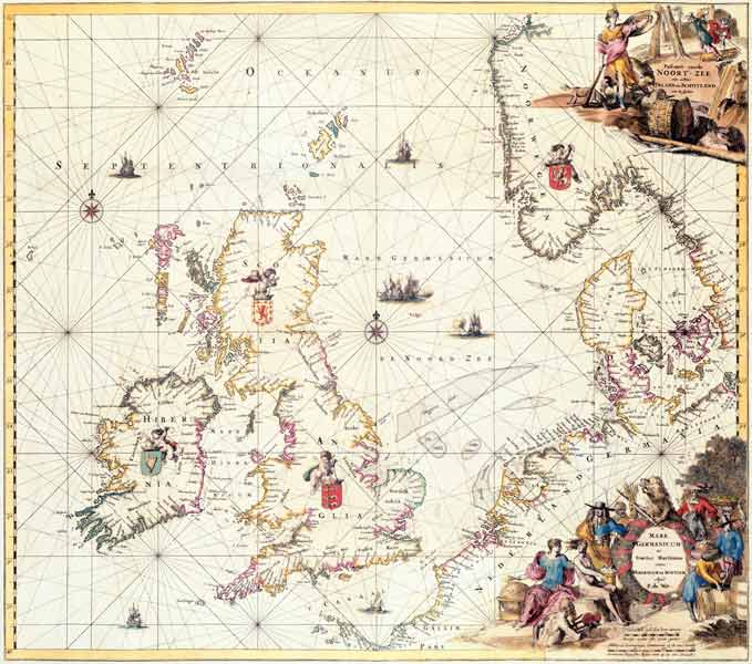 Map of the North Sea, c.1675 a Frederick de Wit