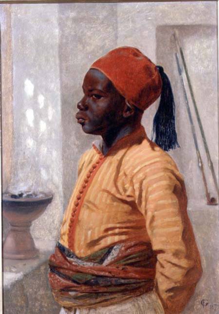 Half Length Portrait of an Arab Boy a Frederick Goodall
